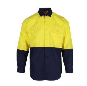 Camisa de Trabajo de Alta Visibilidad con Botones, Color Amarillo Fluorescente, Manga Larga - Product Image 6