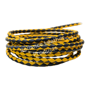 Cordon en cuir tressé Bolo bicolore de luxe fait à la main 5mm 6mm corde pour hommes femmes bijoux composants à la mode - Product Image 5