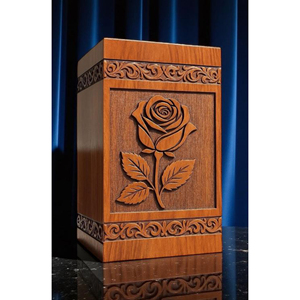 Rose Engraved Rosewood Cremation Urn: Personalized Memorial Urn Memorial Keepsake by AYAANS - Product Image 2