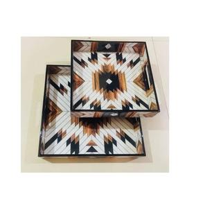 ถาดเสิร์ฟไม้ MDF พิมพ์ลายดอกไม้ ผลิตตามสั่ง คุณภาพสูง 100% ถาดเก็บอาหารเคลือบอีนาเมล ขายดีอันดับต้นๆ - Product Image 2