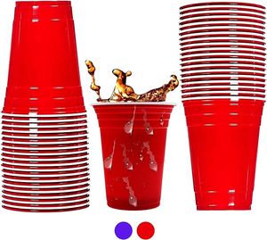 Muestras gratis, vasos de plástico PP desechables rojos, 16oz, divertidos y duraderos vasos de fiesta para beber, para llevar, respetuosos con el medio ambiente, superventas 2025 - Product Image 3
