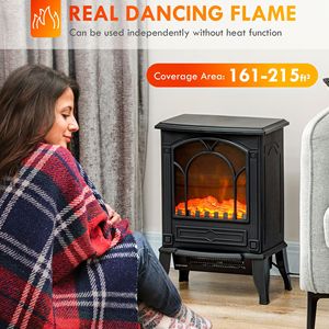 Chimenea Eléctrica Independiente de 750W/1500W en Color Negro con Efecto de Llama Realista y Protección Contra Sobrecalentamiento - Product Image 4