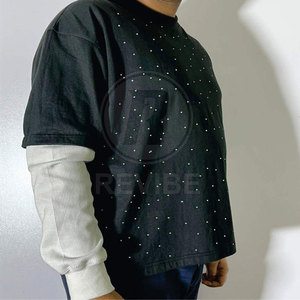 เสื้อยืดผู้ชายประดับเพชรพลอย ทรงปกติ ผ้าฝ้าย 100% ทนทาน สวมใส่สบาย ระบายอากาศได้ดี - Product Image 3