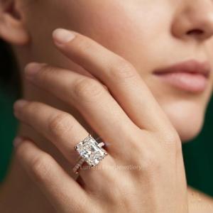 Anillo de Compromiso de Lujo con Diamante Cultivado en Laboratorio de Corte Radiante de 2.00CT, Oro Rosa de 9KT, 10KT, 14KT, 18KT, Certificado IGI, Anillo de Boda para Mujer - Product Image 6