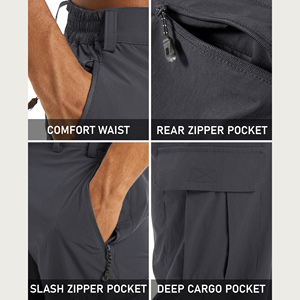 Pantalon Capri pour homme, été, multi-poches, décontracté, coton, élastique, pantalon tactique, vêtements d'extérieur haut de gamme, respirant - Product Image 3