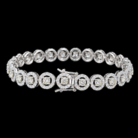 Bracelet à maillons pour femme en argent sterling 925 avec diamant de laboratoire CVD taille brillant 7,50 ct couleur E-F clarté VVS1 certifié IGI