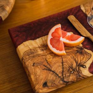 Planche à découper rectangulaire en acacia durable, faite à la main, élégante, pour la cuisine, 1,2 cm d'épaisseur, passe au lave-vaisselle, pour la viande - Product Image 2