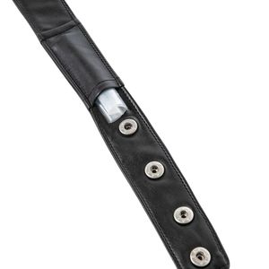 Collier en cuir noir Kinky Pocket, collier fétiche réglable pour hommes - Product Image 6