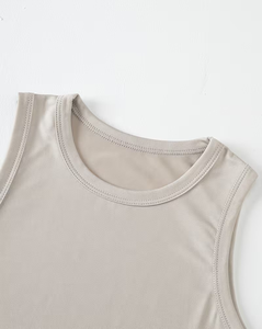 Men's Sleeveless Printed Tank Top O-Neck Solid Color Casual Breathable Quick Dry Knitted Cotton 120g Athletic Summer Wear - Product Image 3