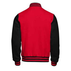 Veste de baseball universitaire pour hommes, personnalisée OEM, style streetwear décontracté, avec broderie de lettres, col rabattu et manches en laine, pour adultes - Product Image 2