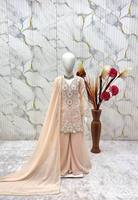 Haut de gamme exclusif et tendance pour la saison des mariages, en Georgette de renard épaisse, avec broderie à sequins, réversible, infroissable, extensible et à séchage rapide