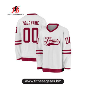 เสื้อฮอกกี้น้ำแข็งสั่งทำพิเศษ สีเขียวทอง คอวี แขนสามส่วน ระบายเหงื่อได้ดี ชุดทีมชาย - Product Image 3