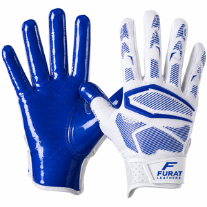 FURAT LEATHERS Full Finger <b>Gloves</b> White Black Sublimation Print Non Slip Hook And Loop Closure Unisex Outdoor Use - Product Image 2