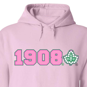   Sweat à capuche en polaire premium 1908 Ivy, pull à capuche personnalisé pour sororité grecque, vêtements pour femmes, rose clair et vert - Product Image 5