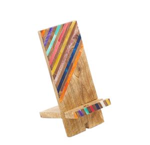 Wooden <b>Phone</b> <b>Stand</b> Holder <b>for</b> Desk <b>Charging</b> Station Dock <b>for</b> Cell <b>Phone</b> Boho <b>Stand</b> Colorful Wood Holder - Product Image 1