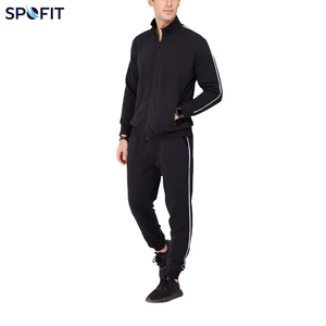 Custom Men’s <b>Zip</b> <b>Up</b> Tracksuit Set With Side Stripe Jogger Pants For Sportswear Training Fitness Running and Streetwear - Product Image 1