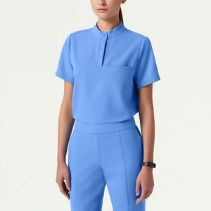 Uniforme de Enfermería Unisex de Alta Calidad, Personalizable, en Tela Jersey Lisa, Transpirable, con Múltiples Bolsillos, Blusa Médica para Hospital - Product Image 1