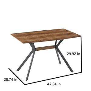Mesa de Comedor Moderna Minimalista con Tablero de MDF, Estante de Metal Negro, Patas con Transferencia Térmica y Patas Niveladoras para Muebles de Comedor - Product Image 2
