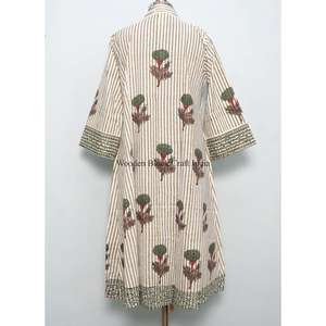 Elegante Vestido de Algodón con Estampado a Mano para Mujer, con Patrón de Costura, Talla Grande Estándar, Nueva Llegada, Ropa de Mujer, Vestido Personalizado - Product Image 6