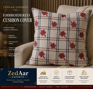Embroidered Natural Linen Cushion Cover for Decor Pillow Case Home <b>Sofa</b> <b>Bed</b> Uses Classic Cushions Manufacturer Supplier - Product Image 6
