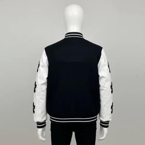Custom Letterman Embroidery Chenille Patch Varsity <b>Jacket</b> College Uniform <b>Baseball</b> <b>Jacket</b> <b>Men</b> Stand Collar Single Breasted - Product Image 2