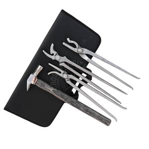 Manufacturer Farrier Tools Set with Farrier Hammer <b>Wooden</b> Handle Alligator Clincher Curved Clincher and Standard Clincher - Product Image 1