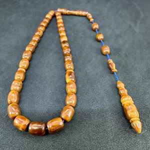 Tasbih de Madera con Diseño Tradicional, Misbaha, Subha, Tebpih, 33 Cuentas de Oración Islámicas Hechas a Mano, con Función para Colgar, para Dhikr - Product Image 2
