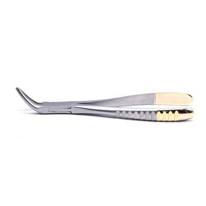 Dental Tooth Extraction Forcep for Root Fragment Minimally Invasive Curved Design (Mandibular Teeth) Steel by <b>Blush</b> surgical - Product Image 4