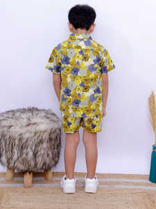 ชุดเสื้อผ้าเด็กผู้ชายผ้าฝ้ายแขนสั้นลำลองสีพื้นสำหรับเด็กอายุ1-12ปี - Product Image 5