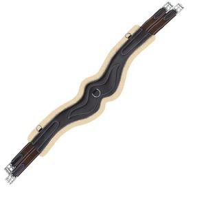 Sangle de pose ondulée avec élastique assorti avec doublure en peau de mouton pour le confort du cheval - Product Image 4