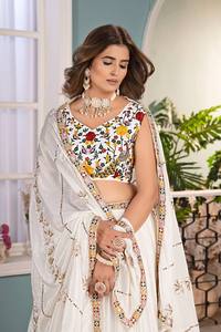 Ramdev Trading Women's Traditional Style Lehenga Choli Embroidery Design Recycled <b>Net</b> <b>Fabric</b> for Wedding Diwali Party Occasions - Product Image 4
