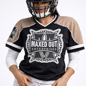 Vente en gros OEM Maillot de football américain surdimensionné pour femmes, logo personnalisé par sublimation, uniforme d'équipe en polyester, fournisseur OEM en gros USA - Product Image 1
