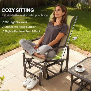 Set di 2 poltrone lounge scorrevoli singole color kaki, costruzione leggera in metallo e rete - Product Image 5