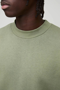 Mens <b>Mock</b> <b>Neck</b> Oversized Sweatshirt Custom Logo Heavyweight Cotton Pullover Streetwear Sweatshirt Relaxed Fit Casual Winter <b>Top</b> - Product Image 6