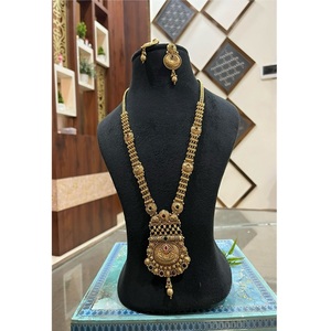 Elegante Juego de Collar Largo Polki Chapado en Oro de la Mejor Calidad, Joyería de Colección para Bodas y Fiestas Indias para Mujer - Product Image 1