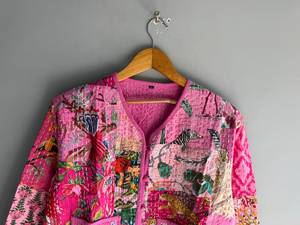 Chaqueta Acolchada de Algodón con Parches Estilo Bohemio para Mujer, Cuello en V, Botones al Frente, Prenda Exterior Informal, Manga Larga, Bolsillos con Parches, para Todas las Temporadas - Product Image 2