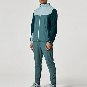 Outdoor Windbreaker Tracksuit Set <b>Men</b> <b>Waterproof</b> Lightweight Nylon Polyester Sports Track <b>Suit</b> with Zip Jacket and Jogger Pants - Product Image 1