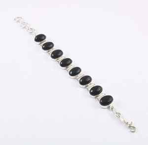 กำไลข้อมือเงินแท้ 925 ประดับพลอยออนิกซ์สีดำ งานแฮนด์เมด สไตล์โบโฮ งานฝีมือช่างประดิษฐ์ - Product Image 5