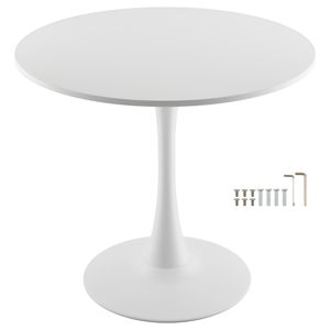 Tavolo da Pranzo Rotondo Moderno in Legno per 2-4 Persone, Base a Piedistallo da 31,5 Pollici, Assemblato - Product Image 1
