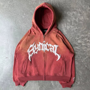 Sudadera con Capucha Unisex de Estilo Urbano para Invierno, en Todos los Colores, Oversize, con Efecto Desgastado, Lavado Ácido, de Forro Polar Ecológico, con Efecto Descolorido por el Sol, Nuevo Estilo - Product Image 5