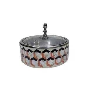 Olla para guisos hecha a mano, calentador de comida, plato de servir de metal de estilo árabe moderno, nuevo diseño personalizado, olla de nácar. - Product Image 1