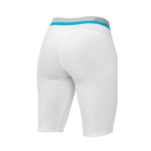 <b>Men</b> Compression <b>Shorts</b> Mid Waist Elastic Quick Dry Solid Spandex Nylon Sporty Style <b>Black</b> Red Trim - Product Image 6