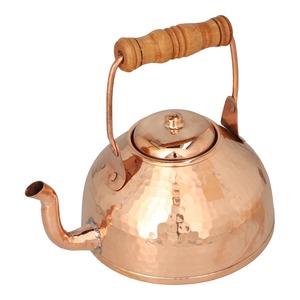 Théière élégante en cuivre de qualité supérieure pour la préparation traditionnelle du thé, avec long bec courbé, poignée décorative en cuivre et couvercle assorti sécurisé - Product Image 2