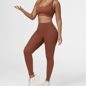 Conjunto de Yoga de 2 Piezas para Mujer, Personalizado, de Alta Calidad, Cintura Media, Ajuste Delgado, Ropa Deportiva para Gimnasio, Nueva Llegada, Venta Caliente Profesional - Product Image 1