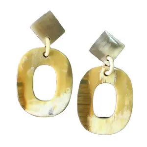 Made in Vietnam products handmade gift buffalo horn white earrings jewelry 2023 hot sale