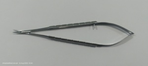 Micro Ciseaux Avec Lames Courbées 6 Pouces De Longueur Or Poignée À Ressort En Acier Inoxydable Micro Fil Ciseaux Pour Chirurgical - Product Image 2