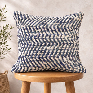 <b>Herringbone</b> Pattern Bohemian Pillow Cover Designer Handmade Cotton 24X24 <b>Throw</b> Pillow Covers Sofa Moroccan Pillow Case - Product Image 1