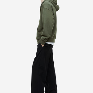 OEM High Quality 100% Cotton Blank Unisex Oversized Front Cut Sew Hoodie <b>Jacket</b> Full Face <b>Rhinestone</b> for Custom Full Zip - Product Image 1
