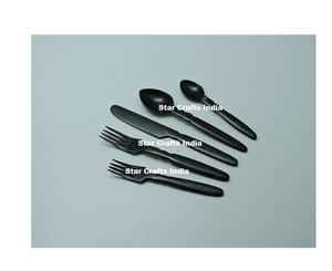 Ensemble d'ustensiles de service pour salade en corne, style américain, personnalisé, écologique, compatible lave-vaisselle, pour cuisine et salle à manger - Product Image 2