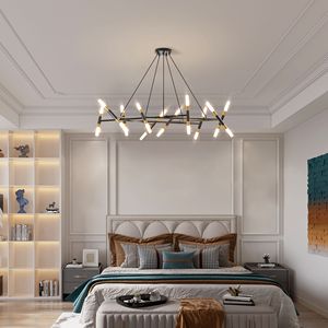 Verstelbare Hoogte Zwart Goud Modern Hanger Armatuur Tak Ontwerp Matte Buizen Zwarte Koorden Voor Eetkamer Woonkamer - Product Image 4